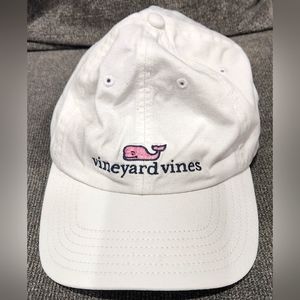 VV white ball cap with pink whale Unisex